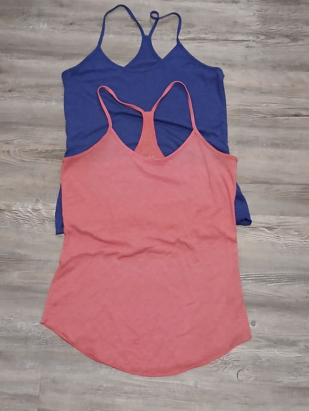 Lot Of 2 Ladies Mudd Medium Racerback Tank Tops Pink And Royal Cobalt Blue